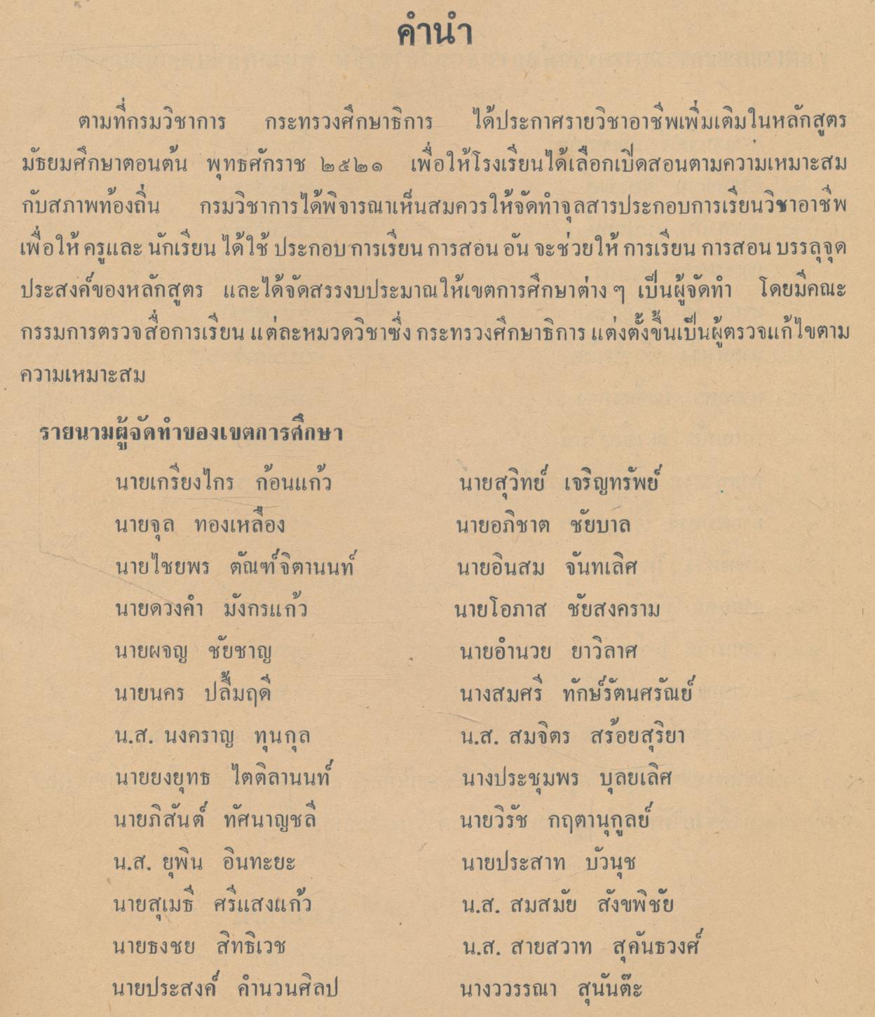 จุลสารประกอบการเรียนวิชาอาชีพ ตามหลักสูตรมัธยมศึกษาตอนต้น พุทธศักราช ๒๕๒๑ หมวดศิลปและหัตถกรรม วิชา งานลงรักปิดทอง (ศห.ท. ๐๘๓)