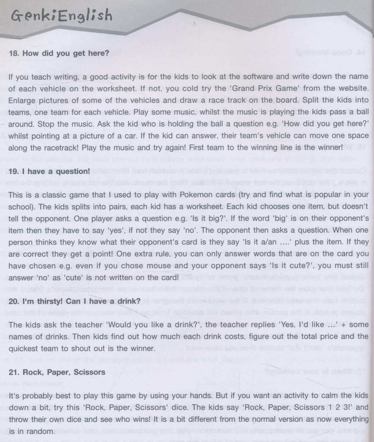 Genki English!! Worksheets 1,2,3