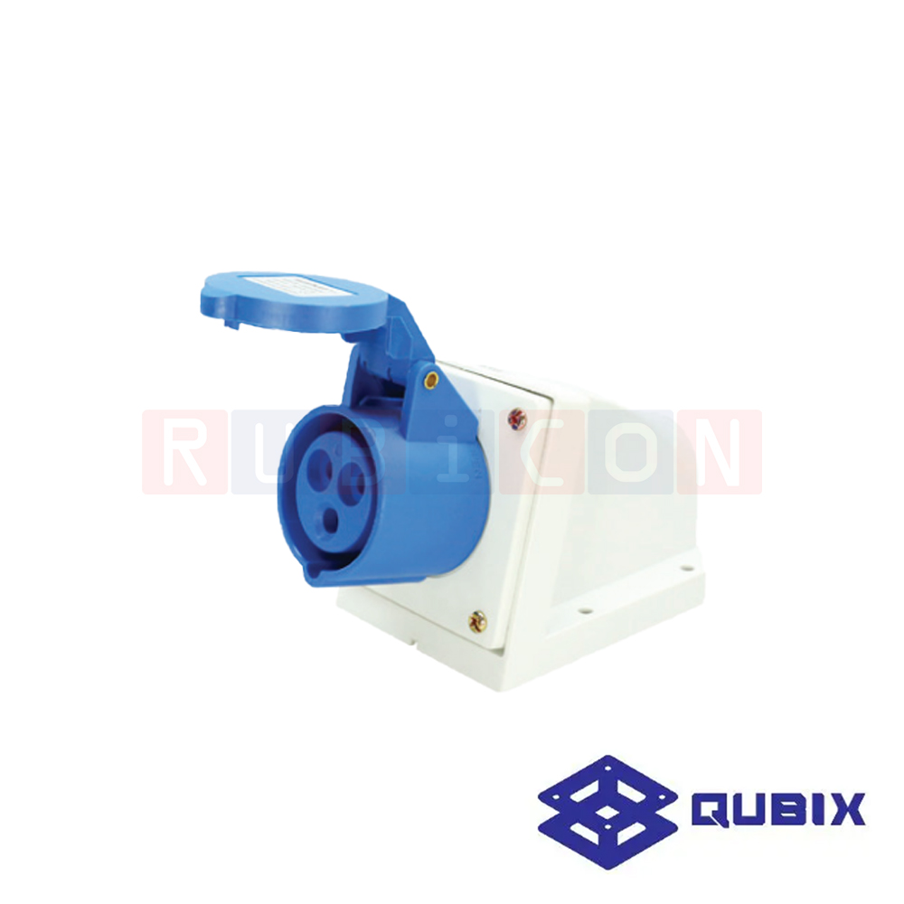QUBIX AJ-S113 ปลั๊กพาวเวอร์ตัวเมียติดลอย 3 ขา 2P+E 16A 220-240V 6H IP44