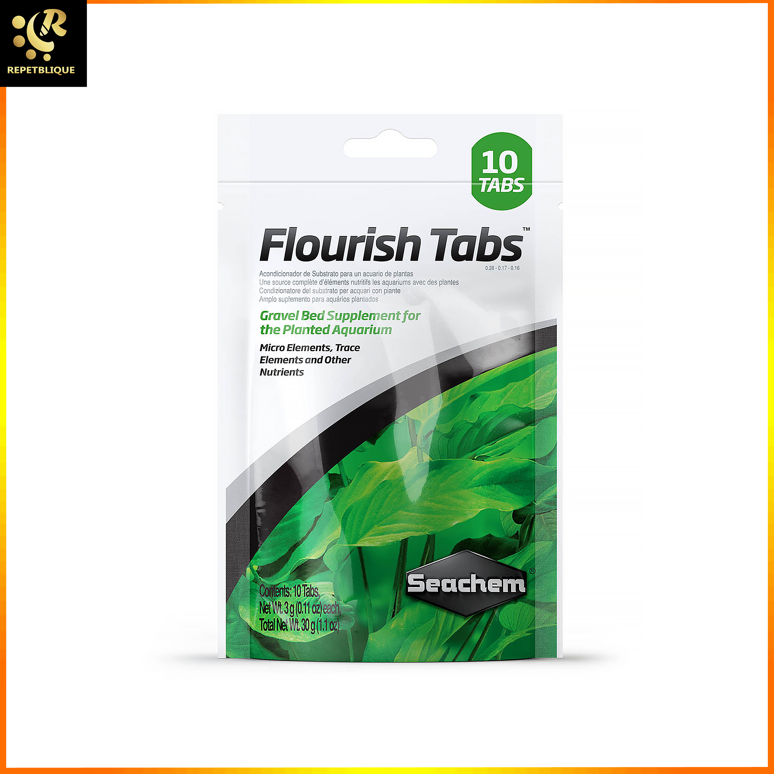 Seachem Flourish Tabs 30 g 10 Tabs ปุ๋ยไม้น้ำชนิดเม็ด เพิ่มแร่ธาตุในดิน ช่วยเพิ่มแร่ธาตุให้ไม้น้ำ ในซองมี 10 เม็ด