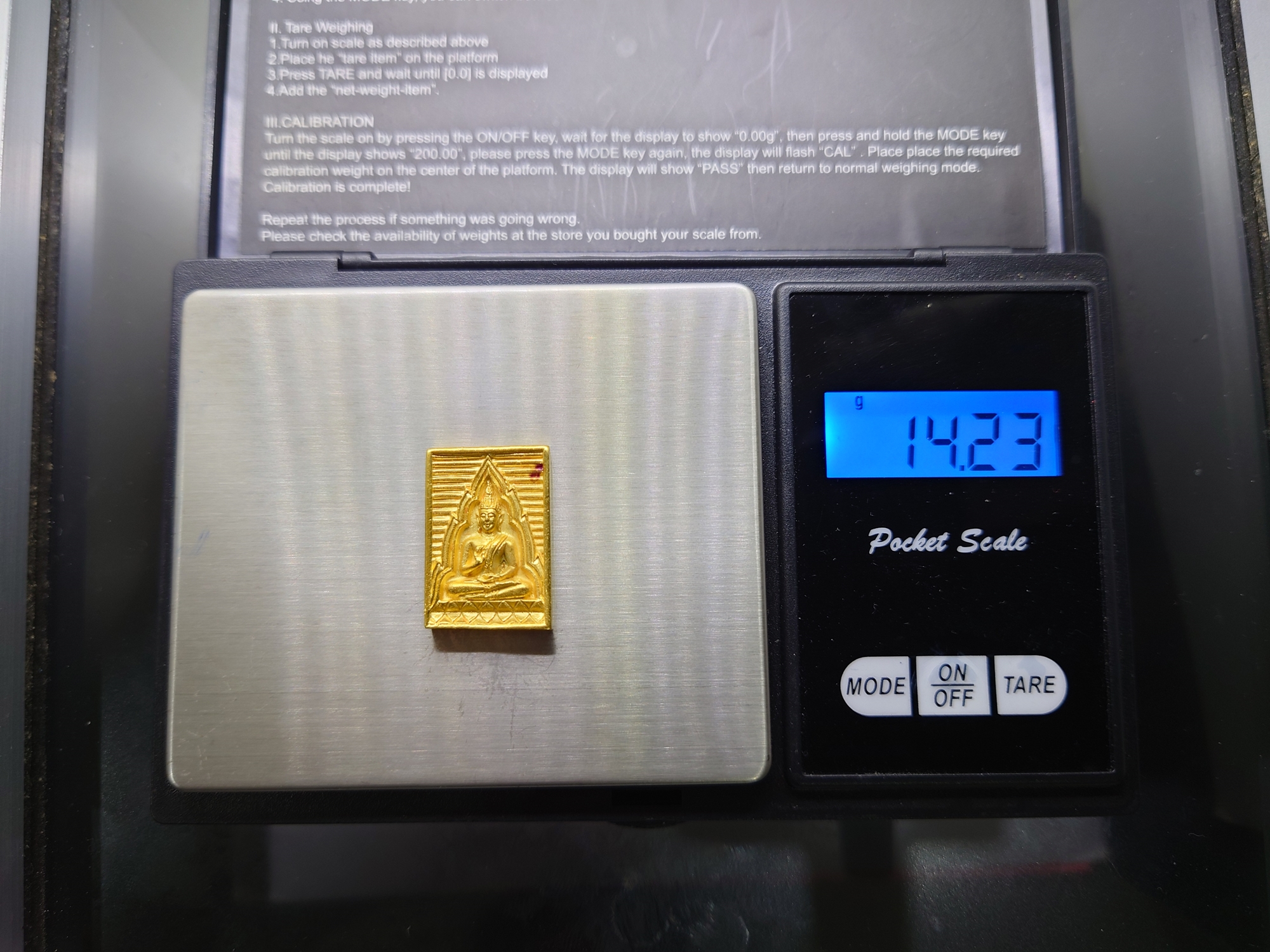 พระทองคำ เหรียญหล่อพระพุทธ วัดปากน้ำ รุ่นเมตตา‑กรุณา พ.ศ. 2534 เนื้อทองคำแท้ พร้อมกล่องเดิมจากวัด