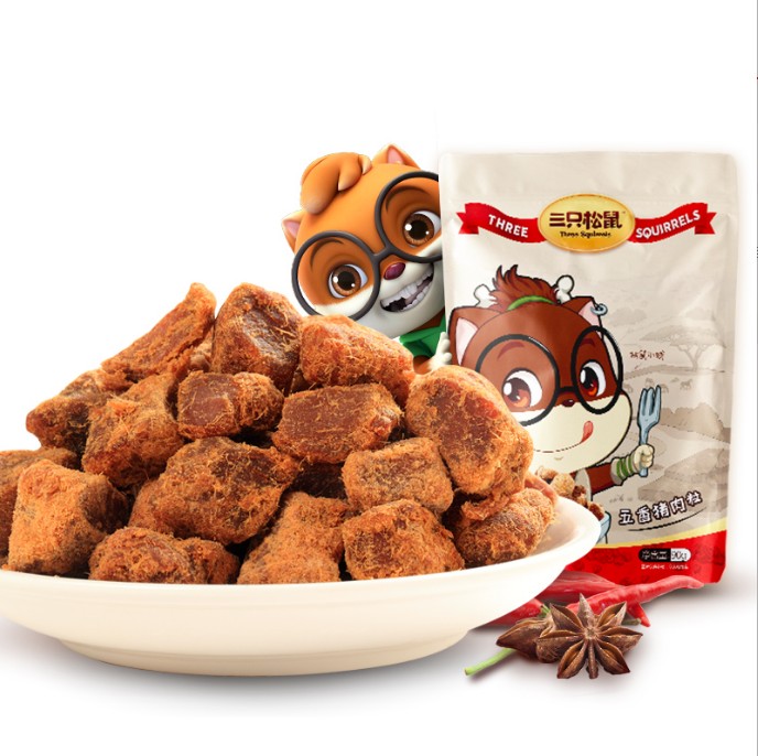 หมูก้อนปรุงรสพะโล้เผ็ดเบาๆ ตรา 三只松鼠 (90 g)