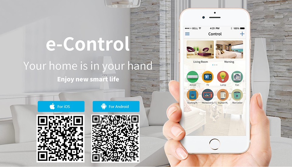 สมาร์ทโฮมกล่องควบคุม ทีวี เครื่องเสียง แอร์ ปิด-เปิดไฟ ผ่านมือถือ(WIFI) Broadlink RM Mini3