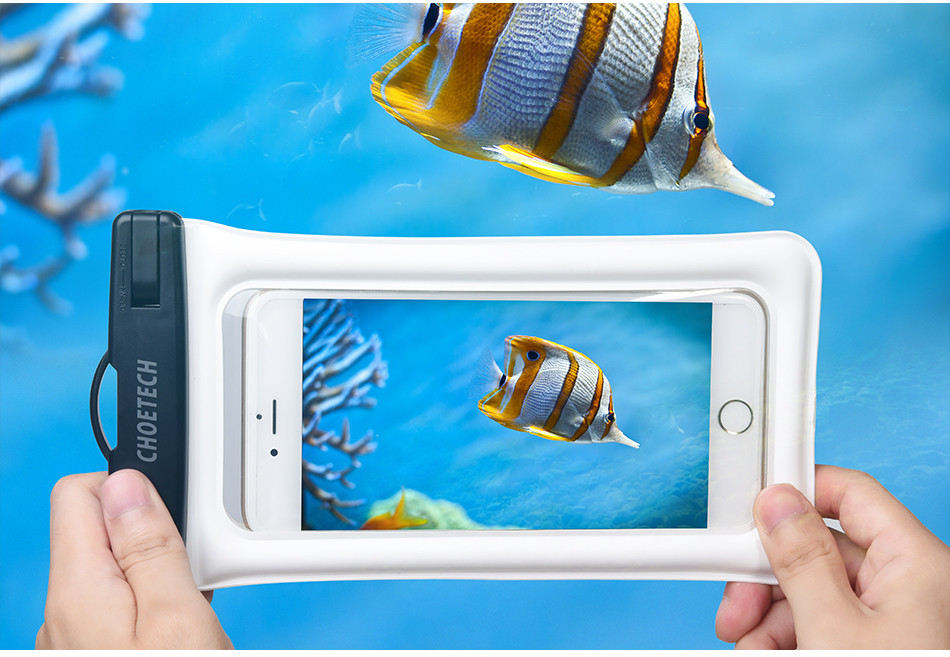 CHOETECH ซองกันน้ำมือถือลอยน้ำได้ จอ 5.7" (White)