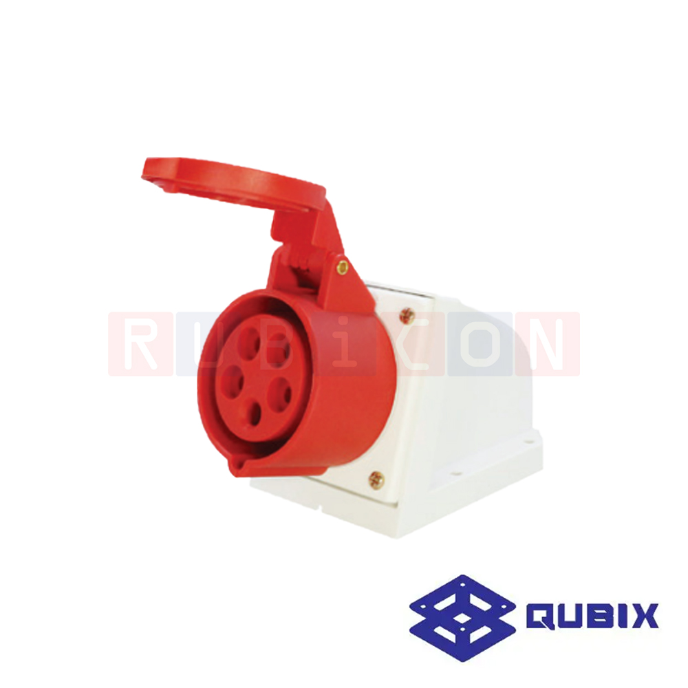 QUBIX AJ-S115 ปลั๊กพาวเวอร์ตัวเมียติดลอย 5 ขา 3P+N+E 16A 220-415V 6H IP44