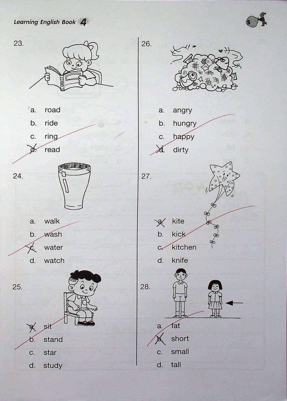 LEARNING ENGLISH BOOK 4 ป.4 (เฉลยไม่มีแล้ว น่าจะหลุดหายไปตั้งแต่เจ้าของเดิม)