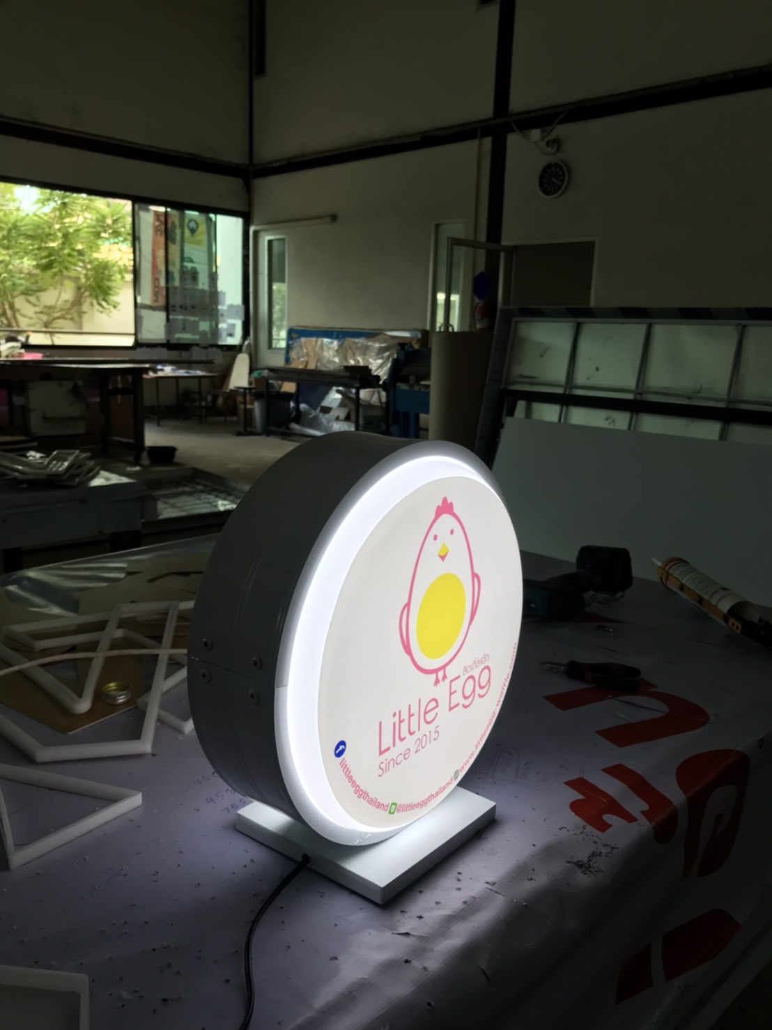 ป้ายตู้ไฟปั๊มนูนแอลอีดี งานLittle Egg since 2015