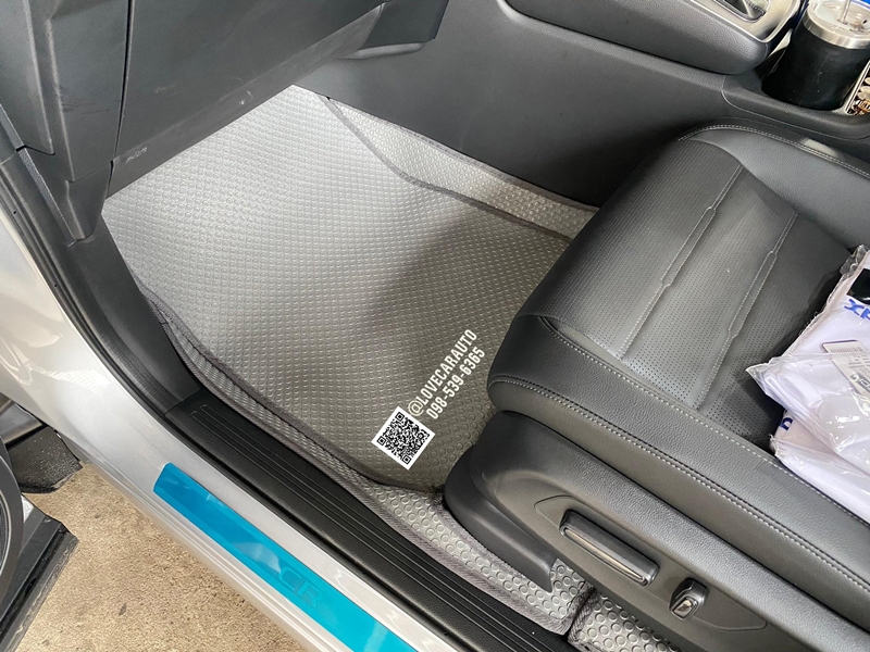 พรมปูพื้นรถยนต์ Honda CRV G6 5 ที่นั่ง กระดุมเล็กpvc เทา