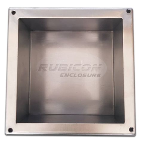 PULL BOX STAINLESS RP-05 Size : W250 x H250x D100 mm. กล่องพักสายสแตนเลส พูลบ๊อกซ์สแตนเลส สแตนเลส 304 (SUS 304) ความหนา 1.5 มม.