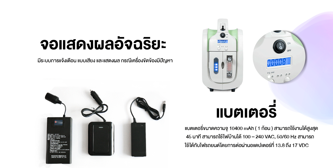 จอแสดงผลเครื่องผลิตออกซิเจนพกพา Longfian Jay-1