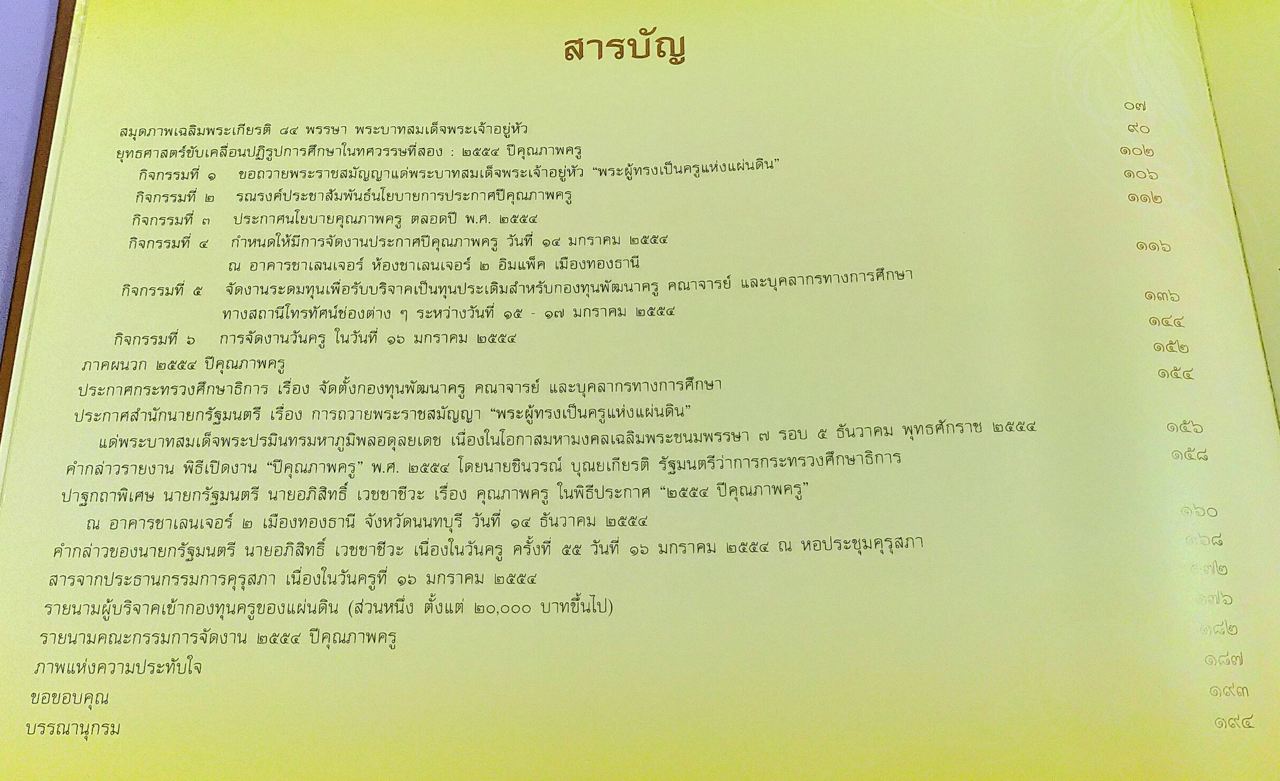 สมุดภาพเฉลิมพระเกียรติ ๒๕๕๔ ปีคุณภาพครู