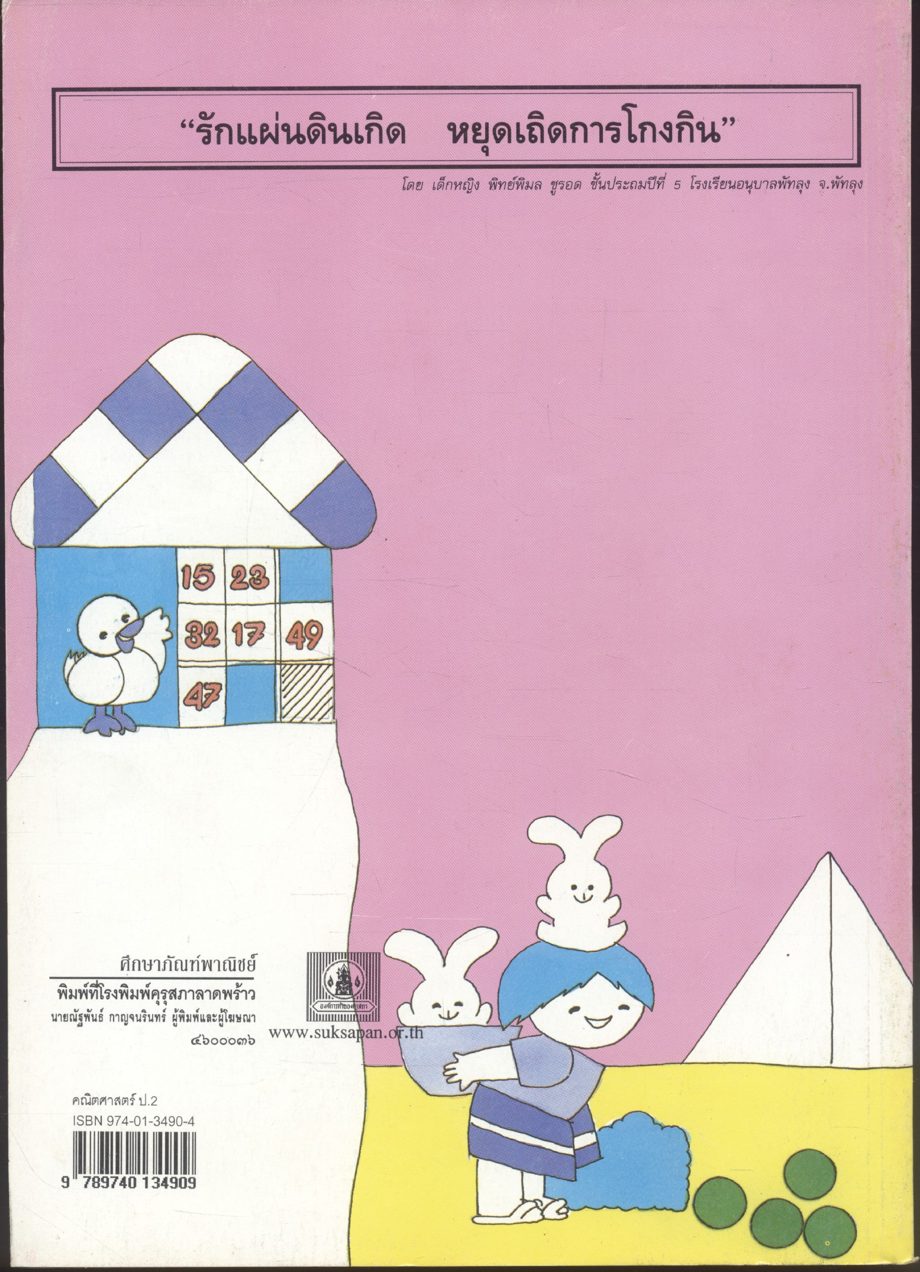 หนังสือเรียนคณิตศาตร์ ป.1 ถึง ป.6 ครบชุด 7 เล่ม