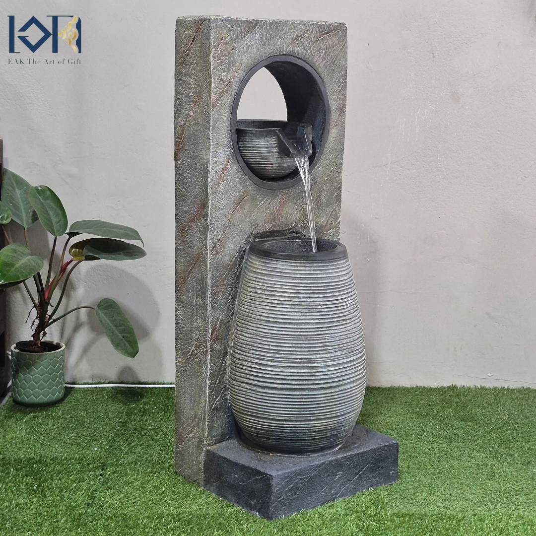 น้ำพุตั้งพื้นแต่งบ้าน รหัส2212 อ่างน้ำล้นน้ำตกจำลองวางหน้าบ้านจัดสวน น้ำพุุเสริมฮวงจุ้ยบ้านสิริมงคล ของขวัญ