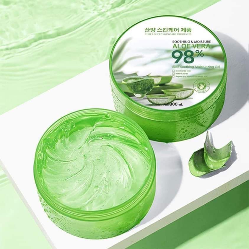 เจลว่านหางจระเข้ 98% ขนาด 300g Aloe Vera ช่วยกระชับรูขุมขน บำรุงผิวพรรณให้ชุ่มชื้น ลดอาการอักเสบของผิว