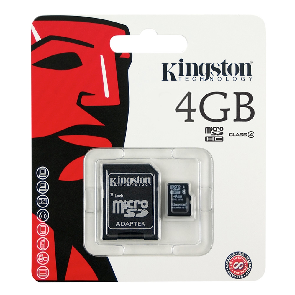 4 GB MICRO SD CARD KINGSTON CLASS 4
