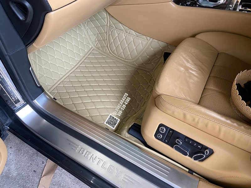 พรมปูพื้นรถยนต์6D bentley flying spur สีครีม