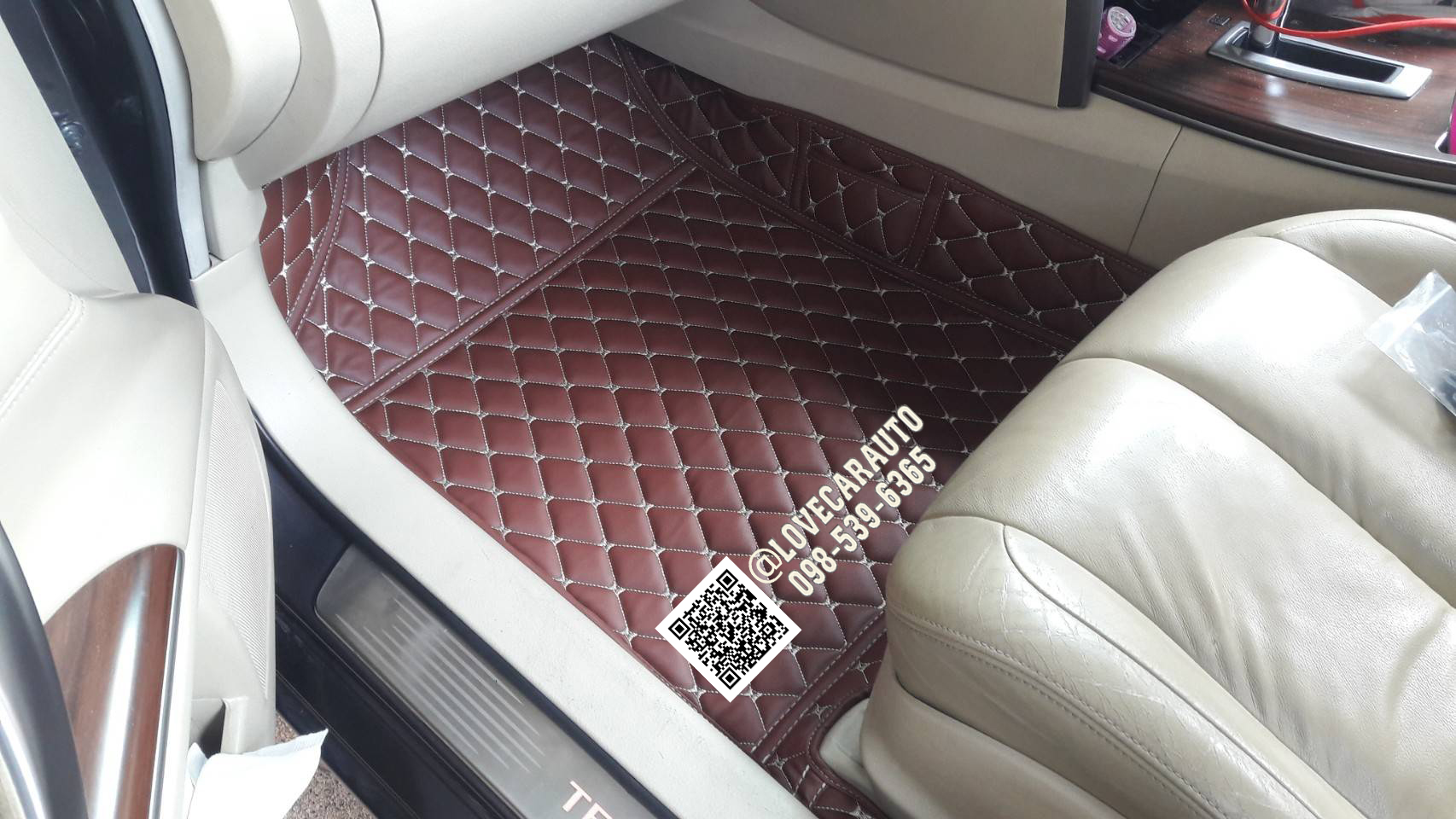 พรมปูพื้นรถยนต์ 6D Nissan Teana J32 สีกาแฟ