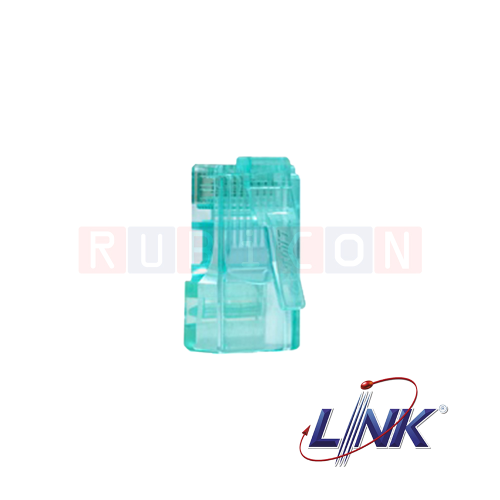 US-1051-3 CAT5E CRYSTAL GREEN RJ45 PLUG, HP (Pack/10Pcs) LINK