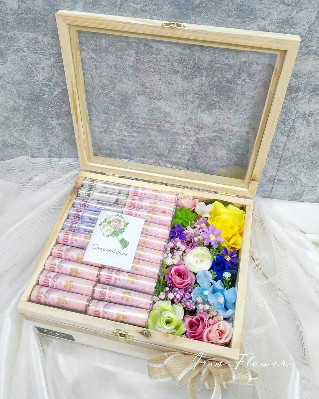 Flower Box กล่องธนบัตร(ดอกไม้ประดิษฐ์)