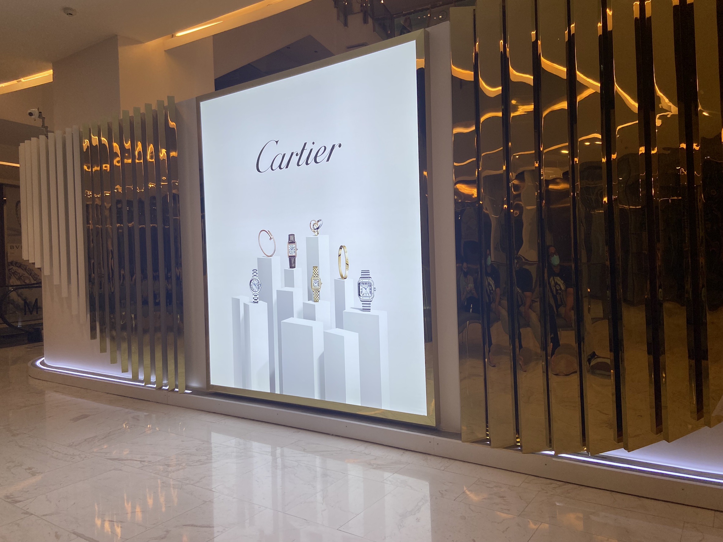 ป้ายกล่องไฟแอลอีดีคิ้วสแตนเลส งานCARTIER
