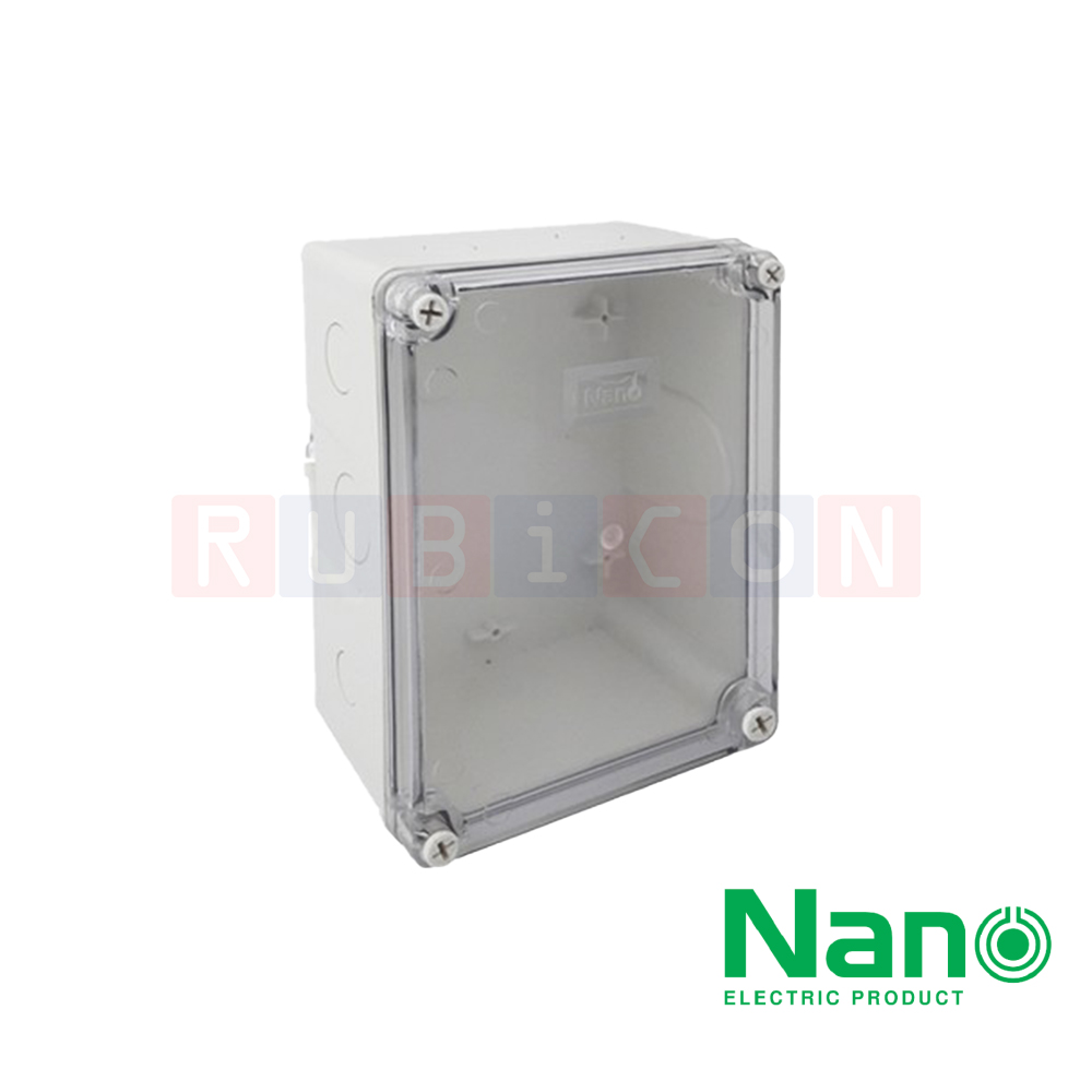 NANO-205CW กล่องพลาสติกกันน้ำฝาใส NANO-205CW ขนาด 8x6x4" (151x198x96 mm.)