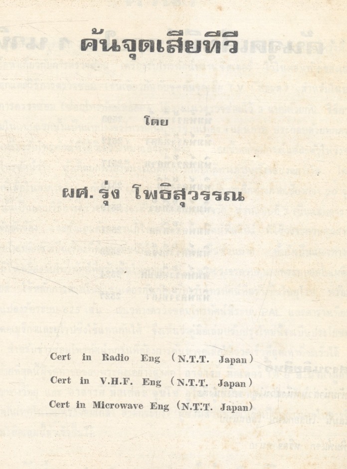 ค้นจุดเสียทีวี โดย ผศ. รุ่ง โพธิวรรณ