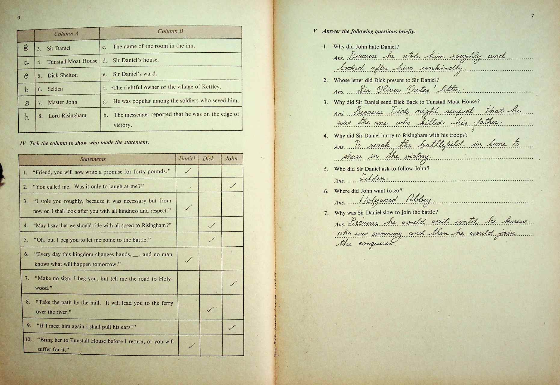 KEY WORKBOOK THE BLACK ARROW FOR M.6 ENGLISH 615-616, ENGLISH 635-636