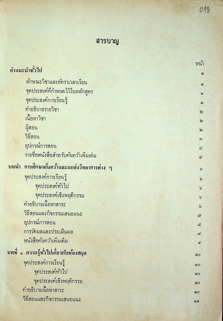 คู่มือครู ภาษาไทย ท ๐๘๑ การศึกษาค้นคว้าเบื้องต้น ตามหลักสูตรมัธยมศึกษาตอนปลาย พุทธศักราช ๒๕๒๔