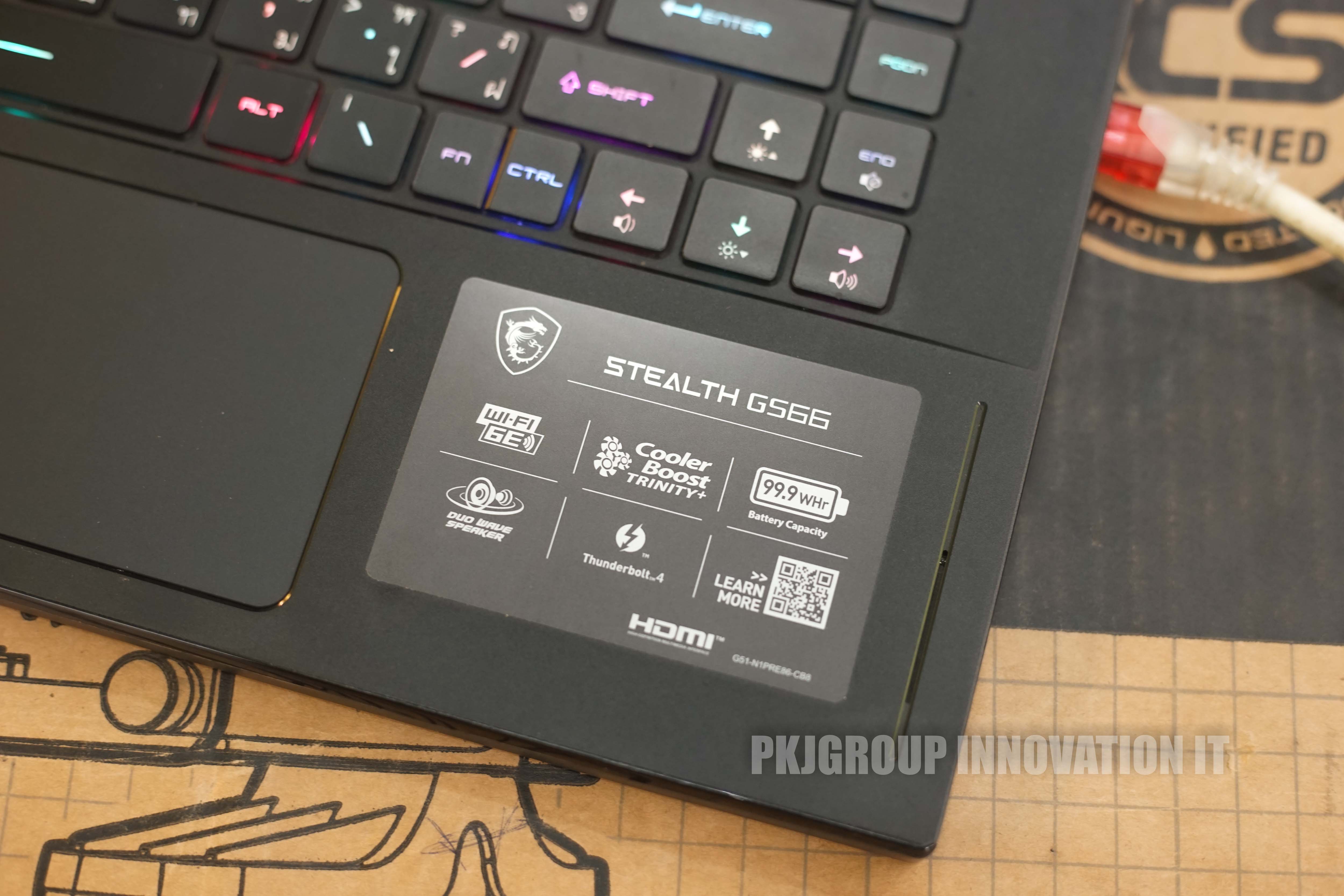 โน๊ตบุ๊คเล่นเกมมือสอง MSI GS66 12UHS-253TH i9-12900H RAM 64 GB M.2 2 TB RTX3080Ti
