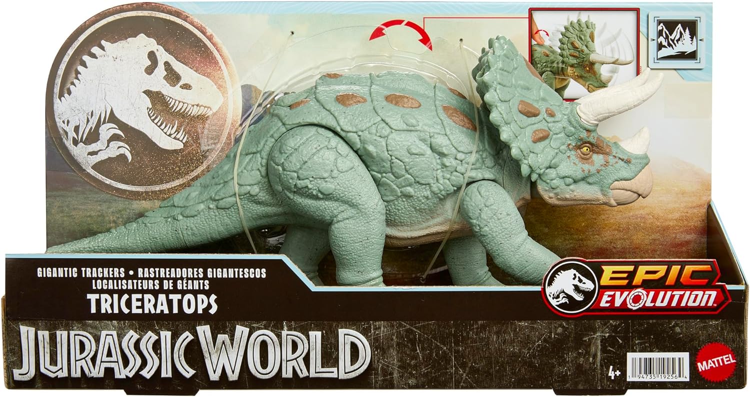 **MTS Toys**Mattel Jurassic World Gigantic Trackers : HTK79 Triceratops [ความยาวจากหัวถึงหาง 35 ซ.ม.]
