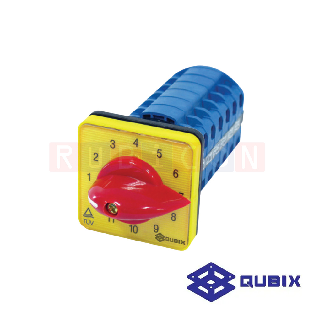 QUBIX SA16-11-6/61057-B03 สวิตช์มัลติสเต็ปแบบไม่มีตำแหน่งปิด 1P 16A 3kW / 5.5kW ขนาด 48×48มม. (MULTI-STEP SWITCHES WITHOUT "OFF" 1 POLE)
