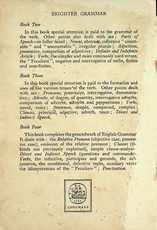 BRIGHTER GRAMMAR An English Grammar with Exercises BOOK ONE