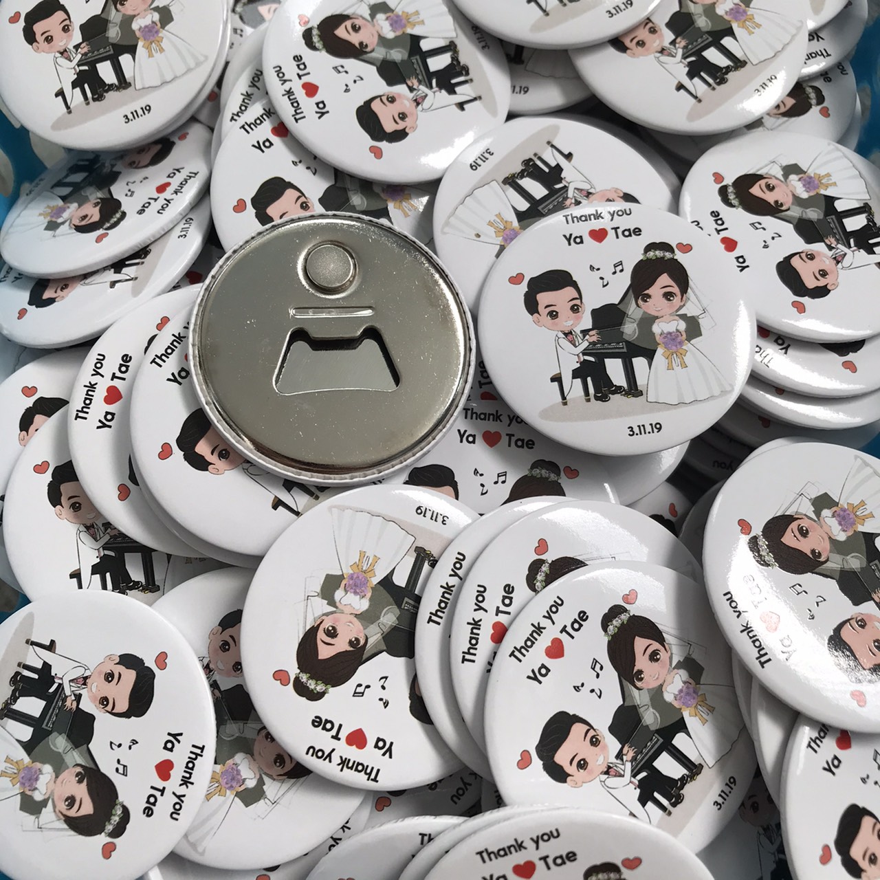 ที่เปิดขวด หลังแม่เหล็ก ติดตู้เย็น วงกลม สี่เหลี่ยม และวงรี