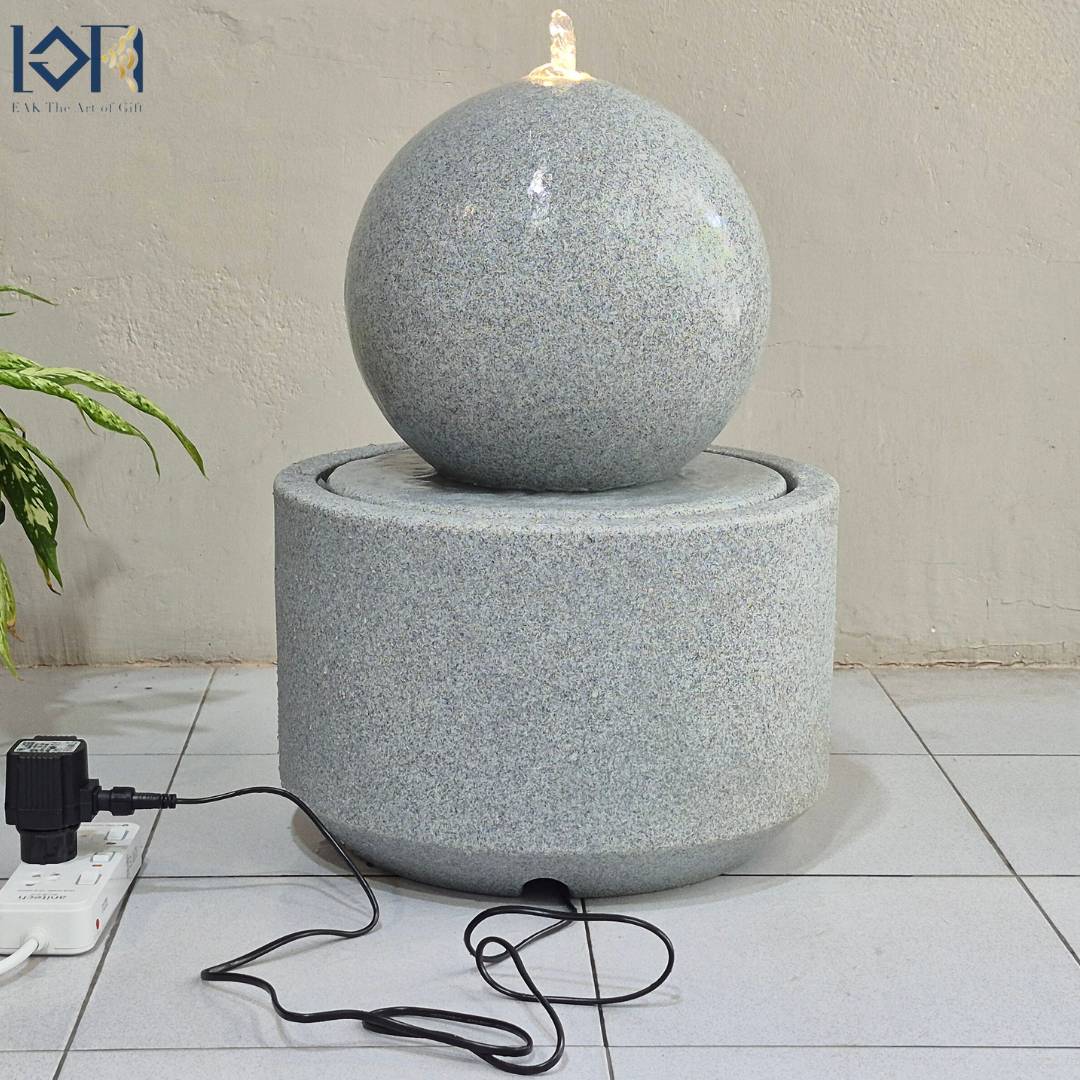 น้ำพุน้ำล้นตั้งพื้น รุ่นGranilite MZ16126JB อ่างน้ำพุตกแต่งบ้านเสริมฮวงจุ้ย น้ำพุมินิมอลโมเดิร์น น้ำตกจำลอง