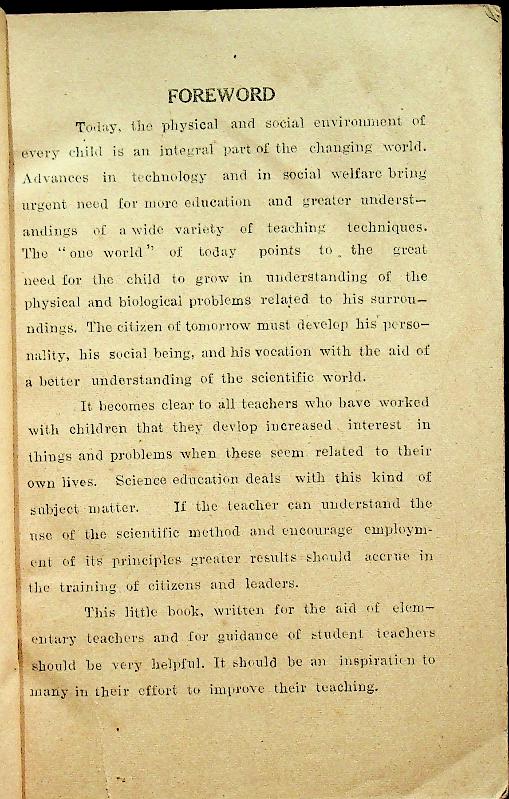 วิธีสอน วิชาธรรมชาติศึกษาแผนใหม่ หรือ วิชาวิทยาศาสตร์ชั้นประถม