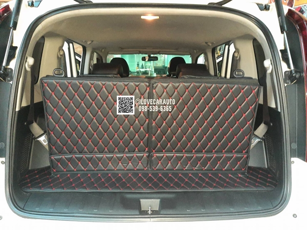 พรม6D Honda Crossroad ลายเคฟล่าสีดำด้ายแดง