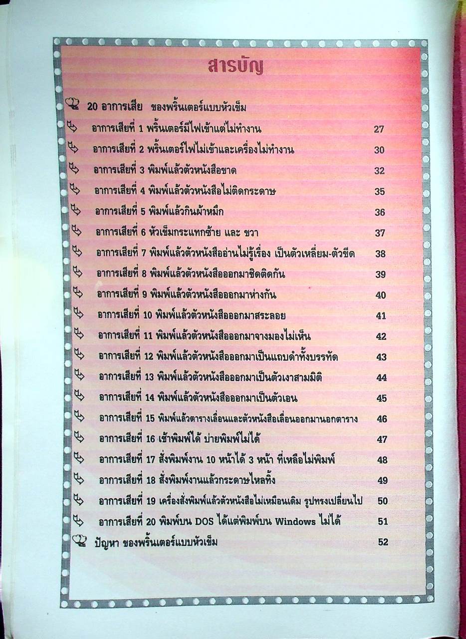 คู่มือซ่อมพริ้นเตอร์ 9-24 หัวเข็ม 20 อาการเสีย และการซ่อมแซม
