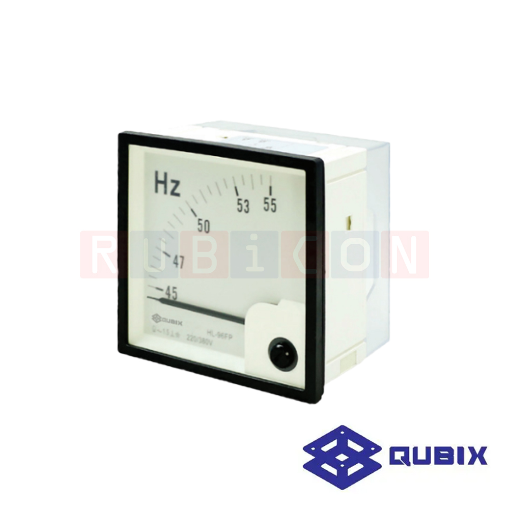 QUBIX HL-96FP CLASS1.5 พาเนลมิเตอร์แบบอนาล็อก มิเตอร์วัดความถี่แบบกันน้ำ แบบเข็ม (ANALOG PANEL METER HL SERIES 96X96 MM. FREQUENCY METER IP65)
