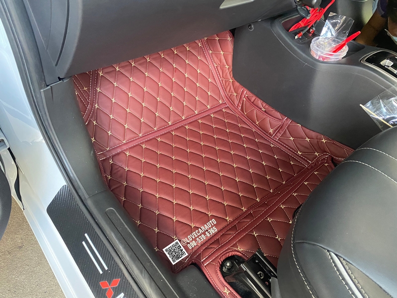 พรมปูพื้นรถยนต์ 6d Mitsubishi Attrage สีแดงไวน์