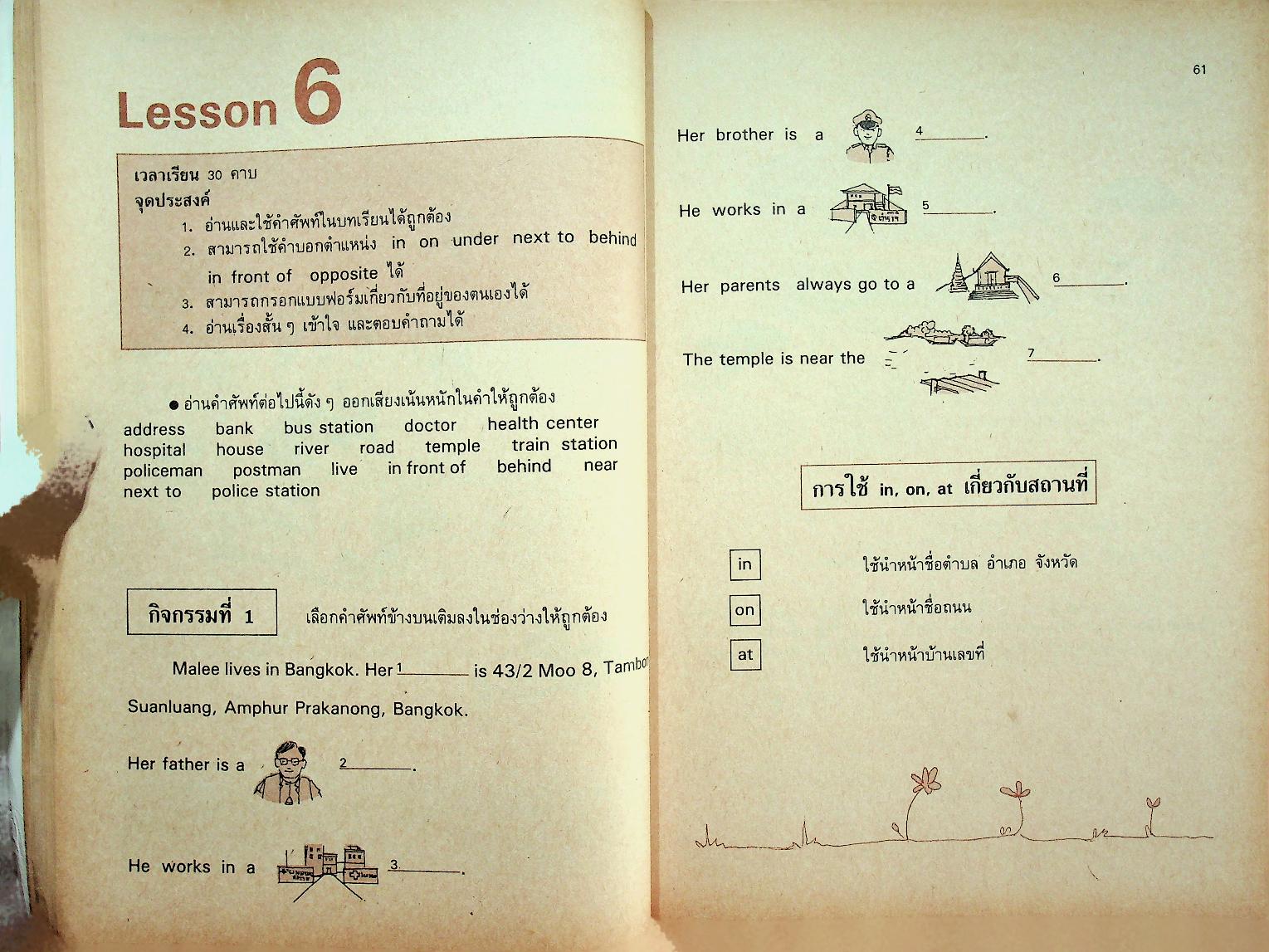 หนังสือเสริมประสบการณ์ กลุ่มประสบการณ์พิเศษ ภาษาอังกฤษ ชั้นประถมศึกษาปีที่ ๖