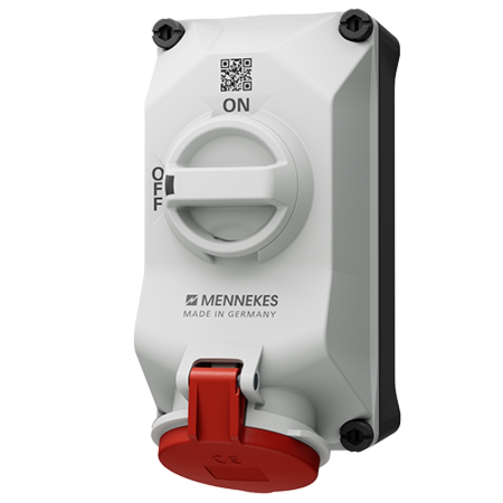 MENNEKES 5603506G (รหัสเดิม 5108A)ปลั๊กตัวเมียติดผนัง พร้อมสวิทว์และ DUO-Interlock (3P+N+E) 32A 400V IP44