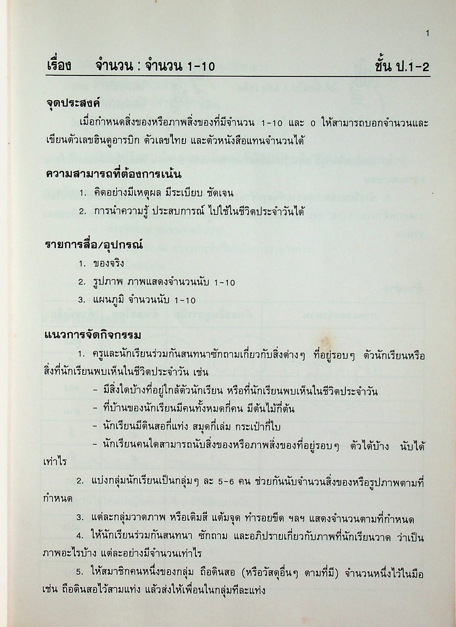 แนวการจัดกิจกรรมการเรียนการสอน คณิตศาสตร์ โครงการพัฒนาการเรียนการสอนที่เน้นเด็กเป็นศูนย์กลาง ปี 2541