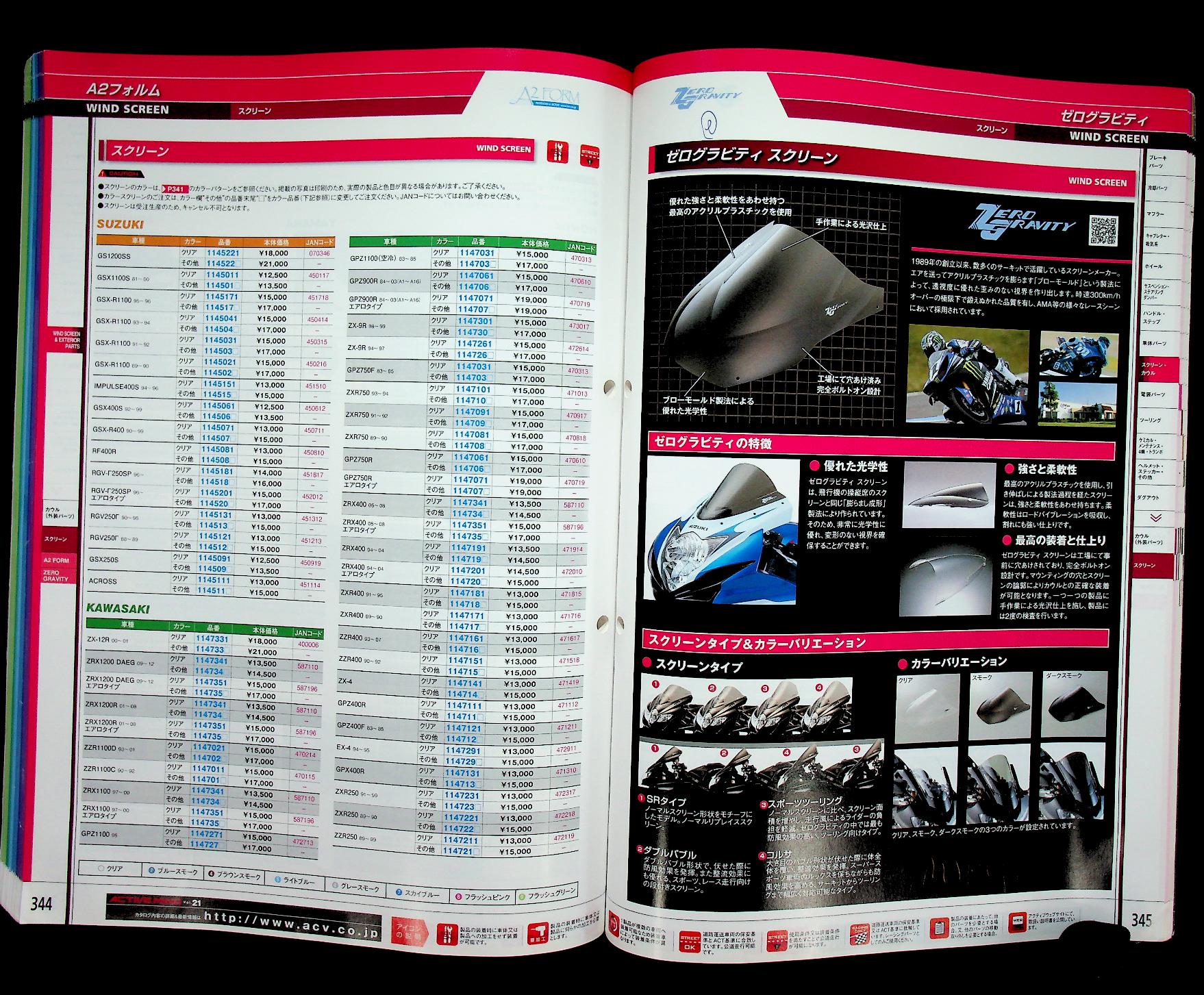 แคตตาล็อก อะไหล่รถมอเตอร์ไซต์ ฉบับภาษาญี่ปุ่น ACTIVE MIND SPECIAL PARTS LINE UP FOR MOTORCYCLES Vol.21