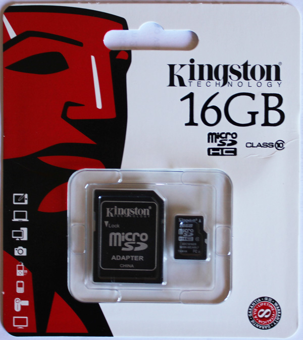 16 GB MICRO SD CARD KINGSTON CLASS 10
