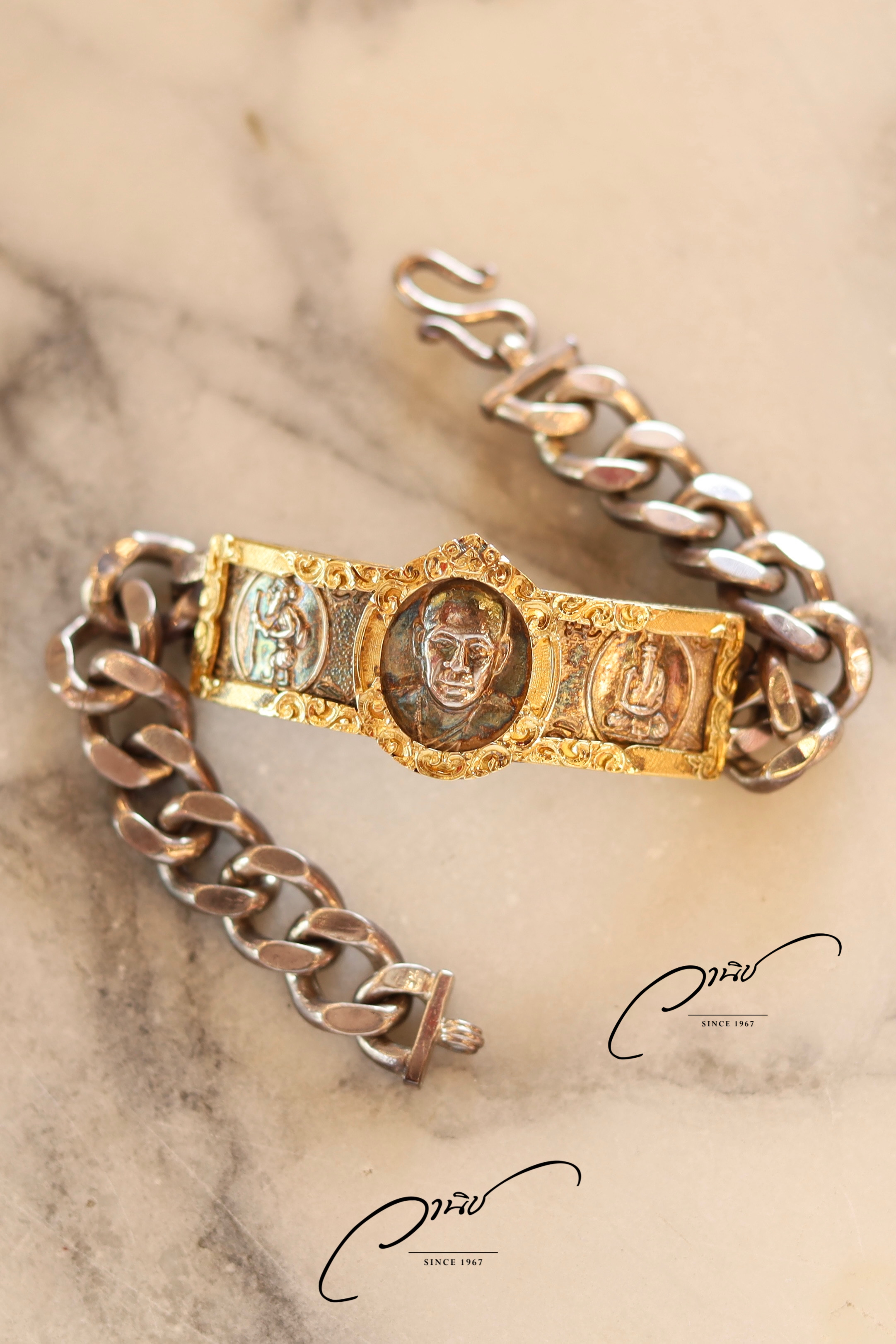 เลสข้อมือพระครูเกษมจันทวิมล (พระอาจารย์แดง) นะเศรษฐี ปี2555 วัดป้อมรามัญ