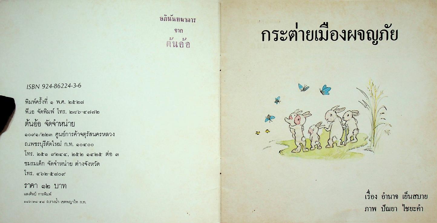 นิทานสำหรับเด็ก กระต่ายเมืองผจญภัย