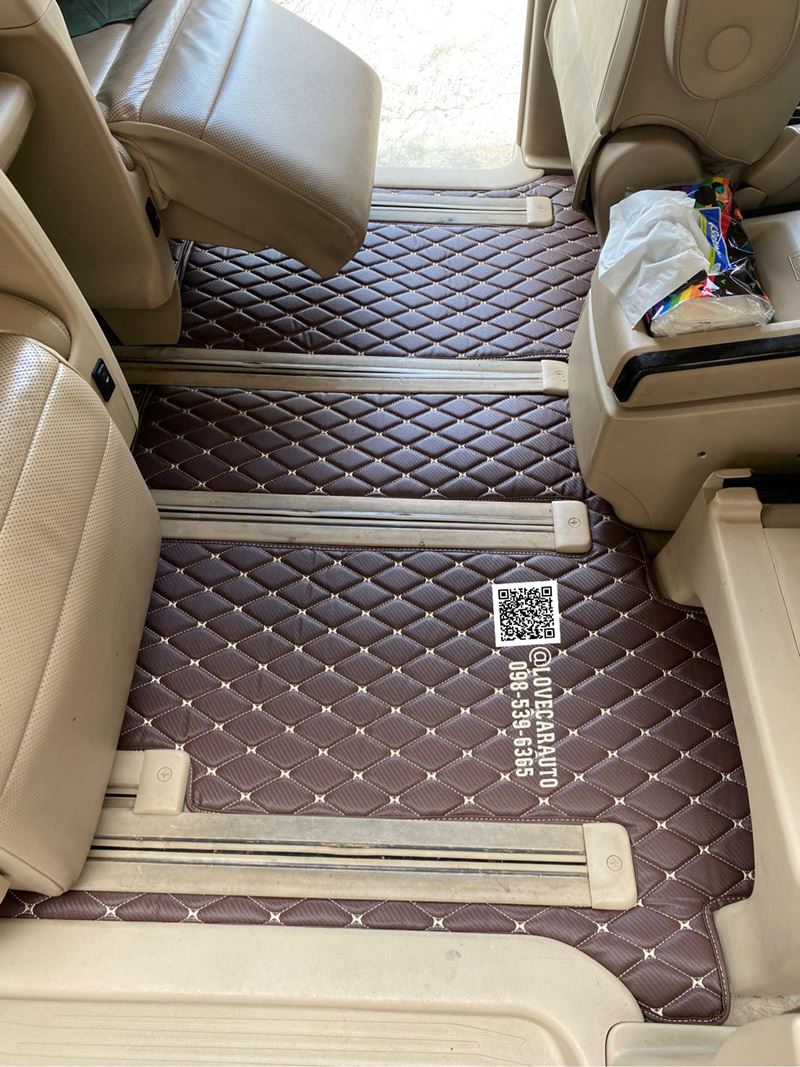 พรมปูพื้นรถยนต์ 6D Toyota Alphard 2012 สีกาแฟ ลายเคฟล่า