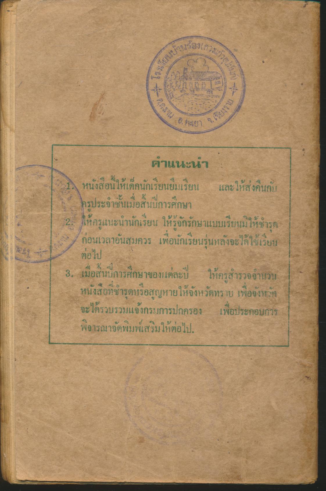 แบบสอนอ่านสังคมศึกษา ชุดเสริมประสบการณ์สังคมศึกษา ชั้นประถมปีที่ ๒