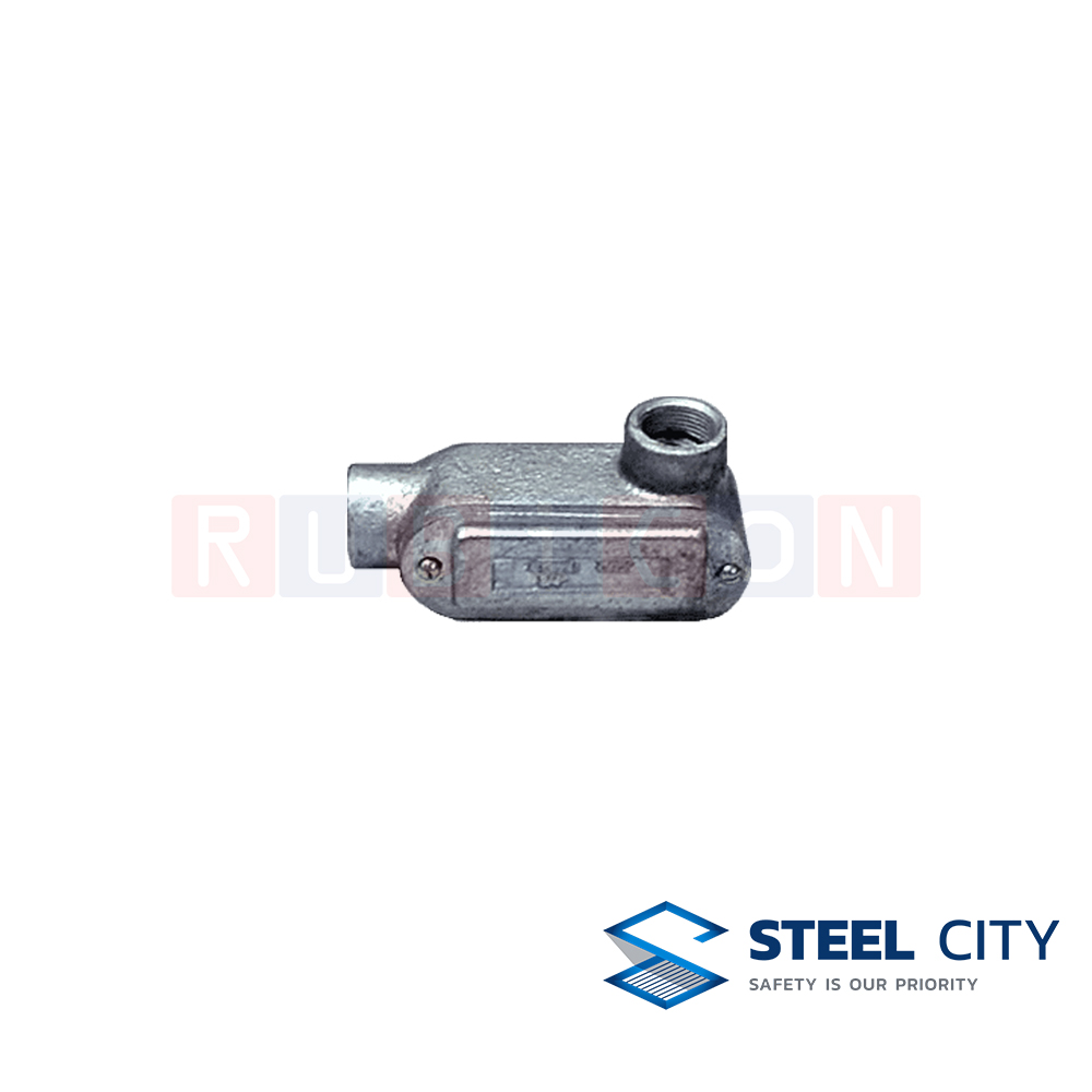 STEEL CITY คอนดูท เอ๊าท์เลทบ๊อกซ์อาบสังกะสี พร้อมฝา L.R. (HOT DIP GALVANIZED CONDUIT OUTLET BOXES)