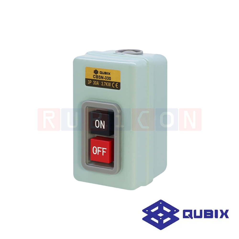 QUBIX CBSN-330 สวิตซ์กดจม ON-OFF 3P 30A 600V 2.2KW SCREW TERMINAL M4 ติดตั้งแบบลอย IRON (POWER PUSHBUTTON SWITCH)